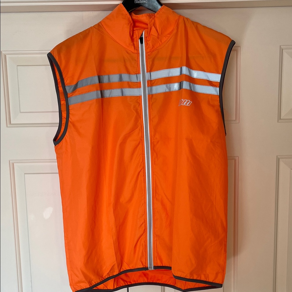 Orange high-vis Reflective Cycling/Running Vest. Large